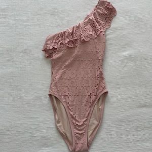 J.Crew - one shoulder suit - pink eyelet - size 2
